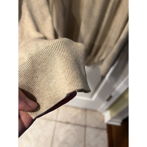 Polo Ralph Lauren Sweater Mens 2XL Beige V-Neck Pima Cotton Pullover Golf Preppy - Picture 5 of 7